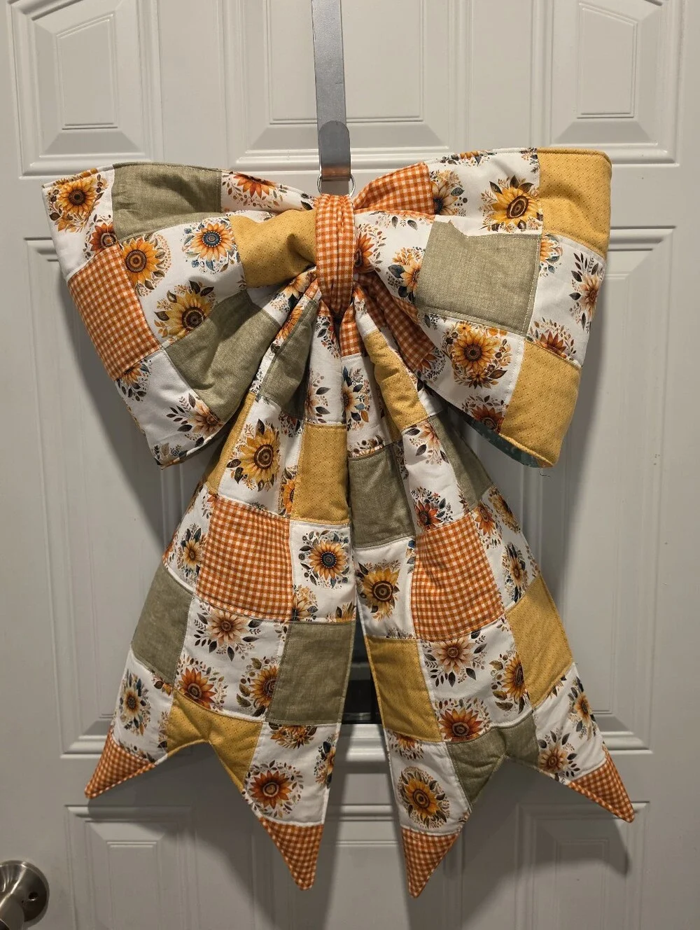 Handmade Quilted Reversible Door Bow : Halloween Theme & Fall Theme